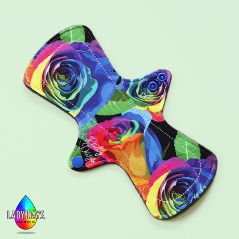Rainbow Rose Regular Reusable Cloth Menstrual Pad | Made in the U.K by Lady Days™