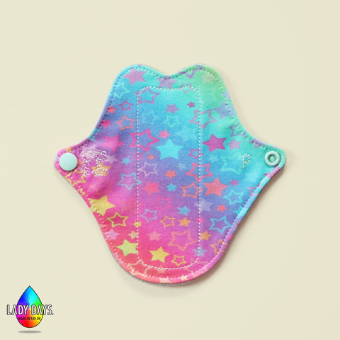 Rainbow stars print Lip Liner - Reusable Cloth Panty Liner | Made in the U.K by Lady Days™