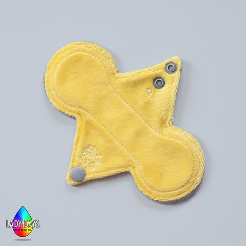 Yellow Velour 6" Reusable Cloth Panty Liner | Made in the U.K by Lady Days™