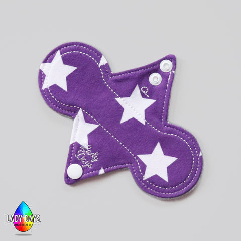 Purple Star Print 6" Reusable Cloth Panty Liner | Made in the U.K by Lady Days™