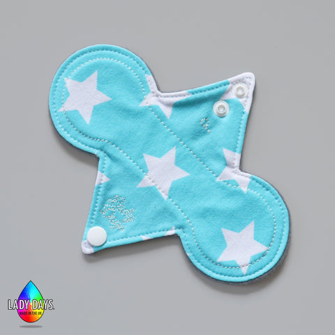 Blue Star Print 7" Reusable Cloth Panty Liner | Made in the U.K by Lady Days™