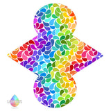 Rainbow Drops Print Cloth Sanitary Pad | Made in the U.K by Lady Days™
