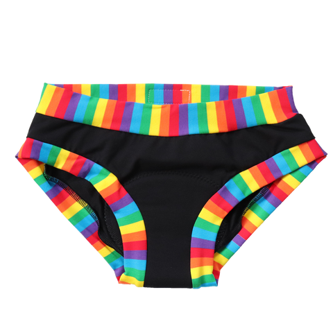LADY DAYS RAINBOW BANDS PERIOD PANTS - SMALL