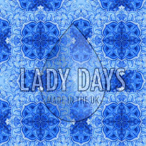 Custom Made Reusable Cloth Sanitary Pad | Made in the U.K by Lady Days Blue Mandala Print