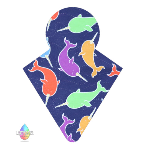 Narwhals Print Reusable Cloth Sanitary Pad | Made in the U.K by Lady Days
