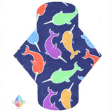 Narwhals Print Reusable Cloth Sanitary Pad | Made in the U.K by Lady Days