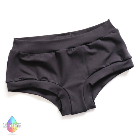 Boy Shorts - Organic Solid Black - MEDIUM