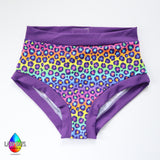 lady days rainbow leopard print high rise briefs