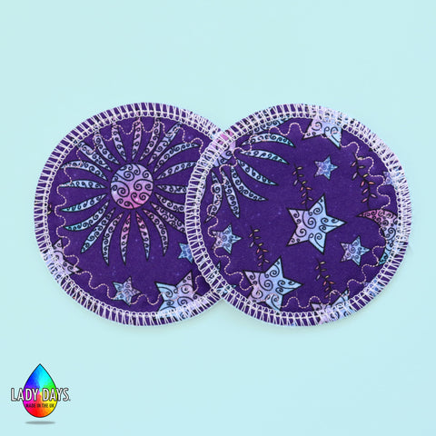 Moon and Stars Reusable Washable Breast Pads | Made in the U.K by Lady Days