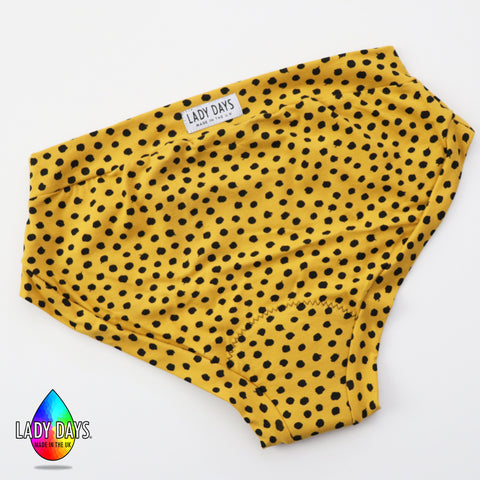 LADY DAYS OCHRE DOTS ORGANIC PERIOD PANTS - LARGE