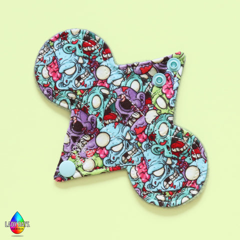 Zombie Print 6" Reusable Cloth Panty Liner | Made in the U.K by Lady Days™