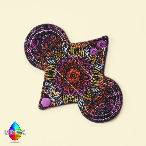 Sunset Mandala Print 6" Reusable Cloth Panty Liner | Made in the U.K by Lady Days™