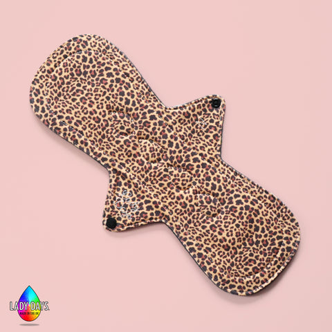 Leopard Print 14" Heavy Night Reusable Cloth Sanitary Pad | Made in the U.K by Lady Days™