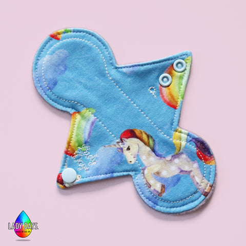 Unicorn Print 7" Reusable Cloth Panty Liner | Made in the U.K by Lady Days™