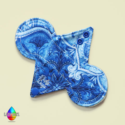 Blue Mandala Print 7" Reusable Cloth Panty Liner | Made in the U.K by Lady Days™