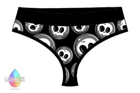 LADY DAYS CLOTH PADS SCRUNDIES PANTS - BUBBLE SKULLS