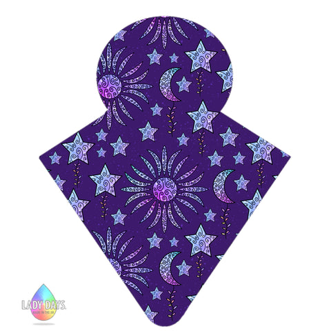 LADY DAYS REUSABLE CLOTH MENSTRUAL PAD CUSTOM MADE IN MOON AND STARS PRINT