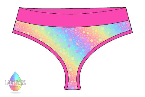 LADY DAYS CLOTH PADS SCRUNDIES PANTS - rainbow stars