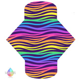 LADY DAYS REUSABLE CLOTH MENSTRUAL PAD CUSTOM MADE IN RAINBOW ZEBRA PRINT