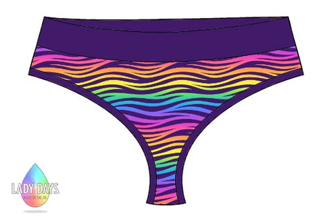 LADY DAYS CLOTH PADS SCRUNDIES PANTS - rainbow zebra print