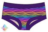 LADY DAYS CLOTH PADS PERIOD PANTS IN RAINBOW ZEBRA PRINT