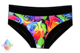 Rainbow Rose Print Scrundies Briefs Pants | Made in the U.K by Lady Days
