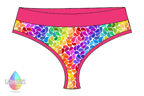Rainbow Drop Print Period Pants | Made in the U.K by Lady Days™
