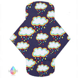 Rainbow Rain Print Reusable Cloth Sanitary Pad | Made in the U.K by Lady Days