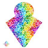 Rainbow Drops Print thong Cloth Sanitary Pad | Made in the U.K by Lady Days™