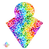 Rainbow Drops Print thong Cloth Sanitary Pad | Made in the U.K by Lady Days™