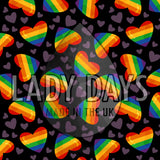 Rainbow Heart Print Reusable Cloth Sanitary Pad | Made in the U.K by Lady Days™
