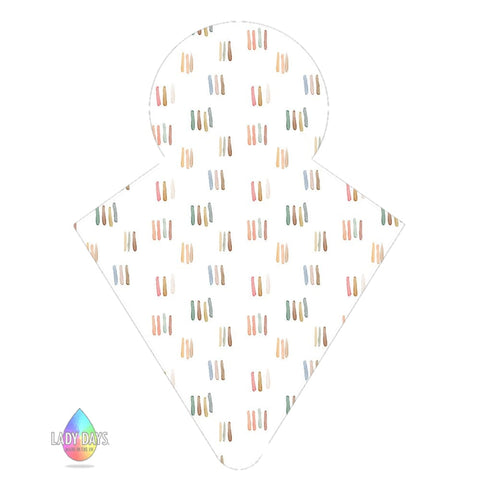LADY DAYS CLOTH PADS ORGANIC REUSABLE CLOTH PADS WATERCOLOUR RAINBOW DASH REUSABLE CLOTH PAD MADE IN THE UK 