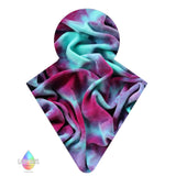 LADY DAYS CLOTH MENSTRUAL PADS TOPPED WITH HAND DYED COTTON VELOUR IN MAGENTA BURST