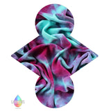 LADY DAYS CLOTH MENSTRUAL PADS TOPPED WITH HAND DYED COTTON VELOUR IN MAGENTA BURST