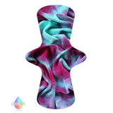 LADY DAYS CLOTH MENSTRUAL PADS TOPPED WITH HAND DYED COTTON VELOUR IN MAGENTA BURST