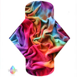 LADY DAYS CLOTH MENSTRUAL PADS TOPPED WITH HAND DYED COTTON VELOUR IN SOFT BRIGHTS