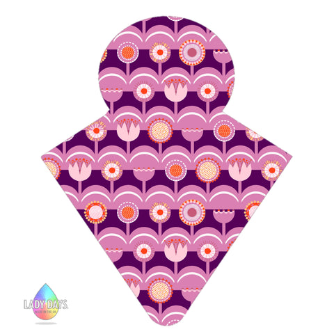 lady days reusable cloth pad custom made in scandi flower print