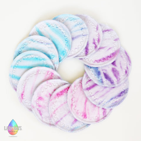 Hand Dyed Bamboo Velour Reusable Breast Pads