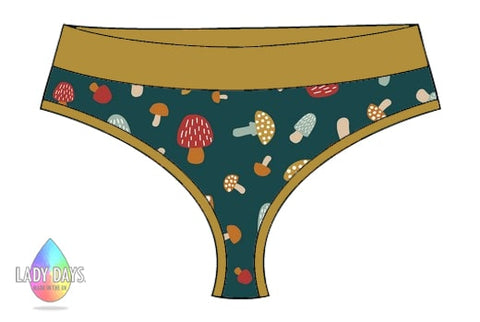 Organic Period Pants - Mushroom Print | Made in the U.K by Lady Days