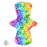 Rainbow Drops Print Cloth Sanitary Pad | Made in the U.K by Lady Days™