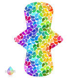 Rainbow Drops Print Cloth Sanitary Pad | Made in the U.K by Lady Days™