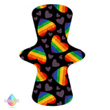 Rainbow Heart Print Reusable Cloth Sanitary Pad | Made in the U.K by Lady Days™