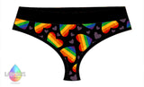 Rainbow Heart Print Scrundies Pants | Made in the U.K by Lady Days™